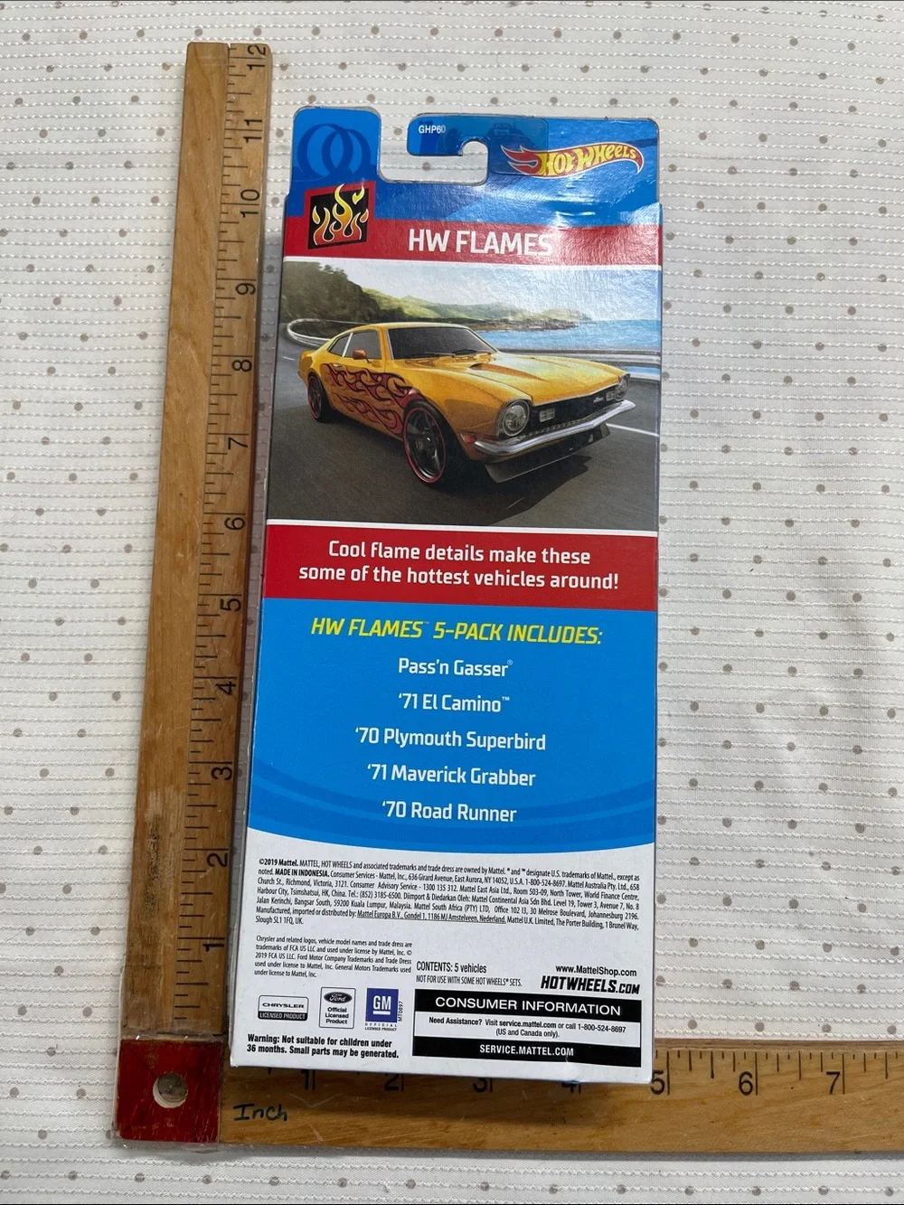 Hot Wheels Flames 5-Pack - Multi-Color Die-Cast Cars from 2019